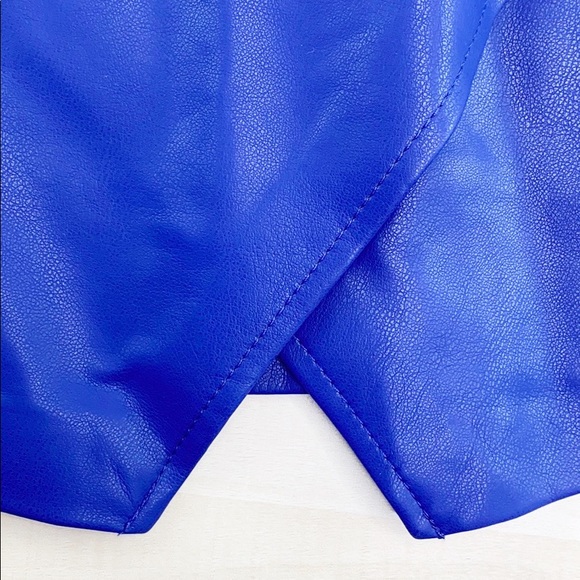 BLANKNYC Vegan Leather Snap Skirt in Blue My Mind - Picture 7 of 14